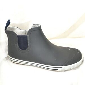 Tretorn Women's Short Chelsea Rain Boot - Dark Gray with White Trim
